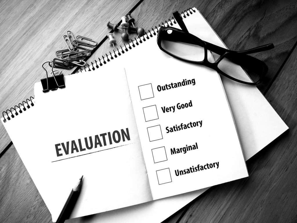 evaluation concept black and white