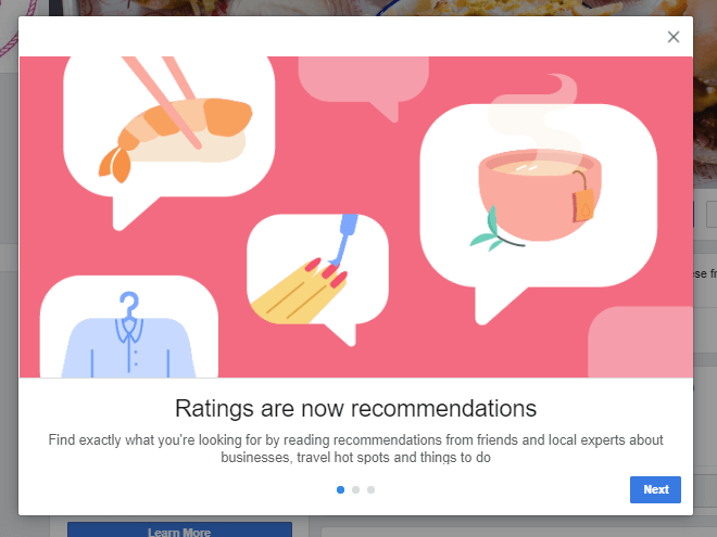 recommendation screenshot