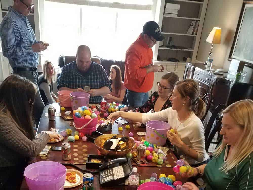 stuffing easter eggs with money