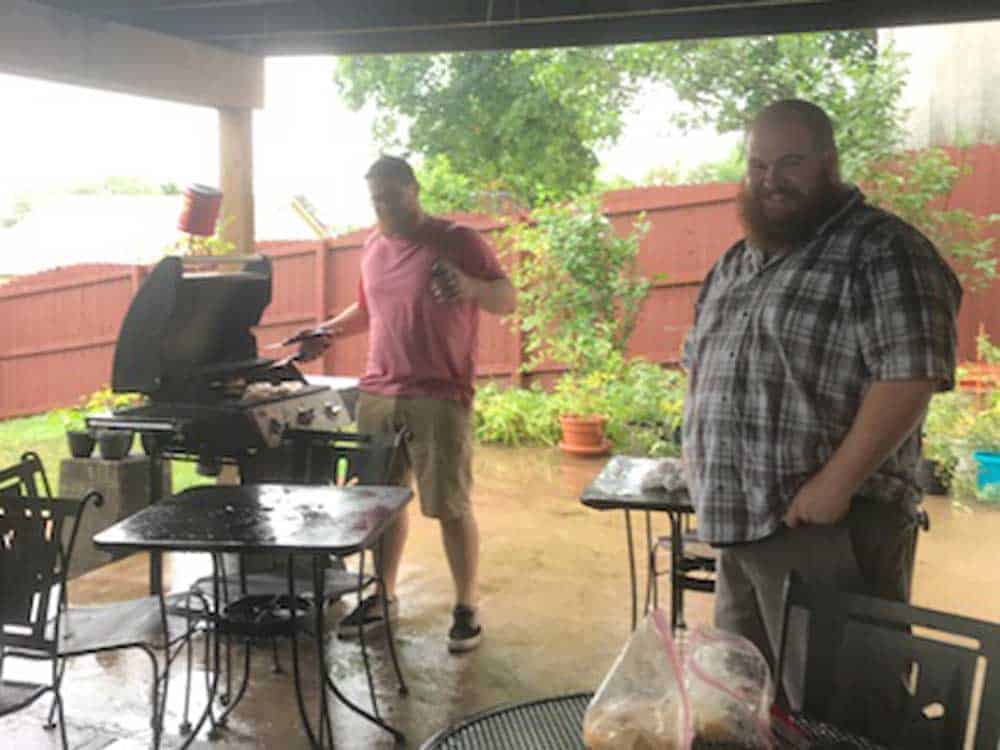 GPM team cookout in the rain - Golden Proportions Marketing