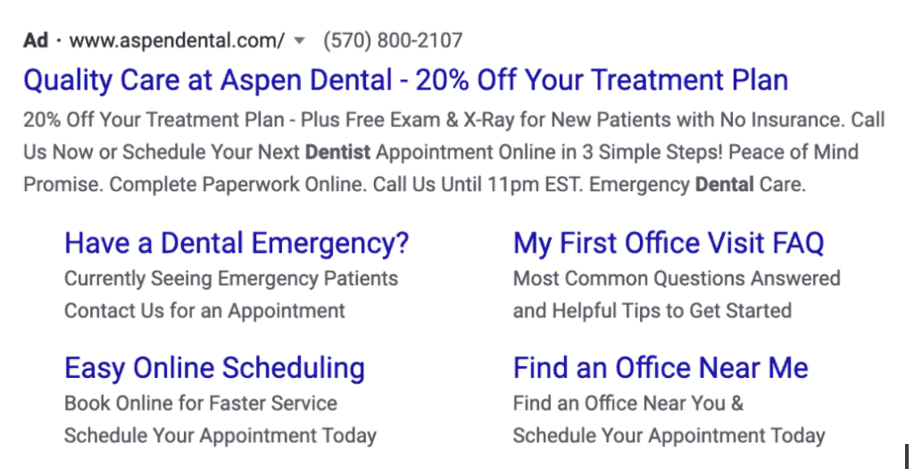 sample ppc ad for dentists